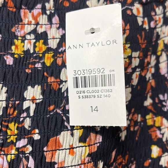 Ann Taylor Navy Floral Maxi Dress Size 14 NWT - Picture 3 of 9